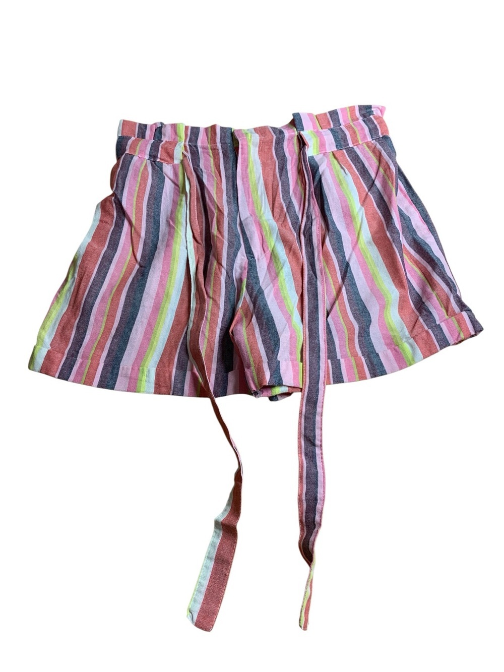 Just Living Multi-Color Striped Tie-Waist Shorts - Size M